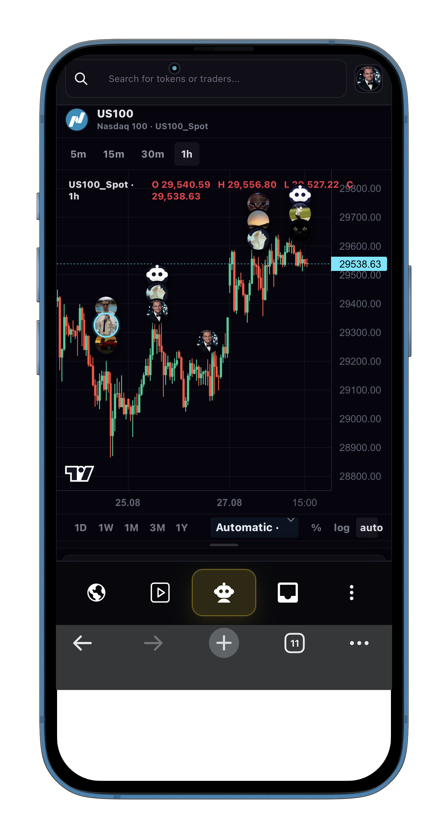 KopLabs community activity displayed inside an iPhone